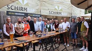 Auf der Halbzeit-Pressekonferenz zogen Beschicker, Zeltbetreiber, Polizei und Rettungsdienst Bilanz &uuml;ber die erste Woche der diesj&auml;hrigen Herbstdult.
