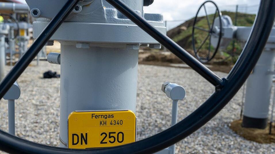 Ein Absperrventil der neuen Gastransportleitung.