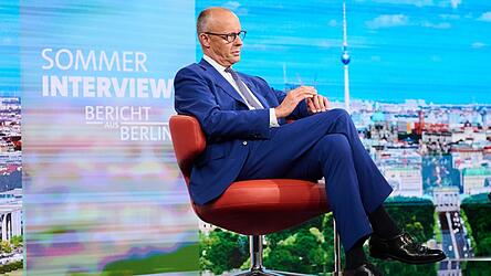 Bundeskanzler Friedrich Merz am vergangenen Sonntag beim ARD-Sommerinterview