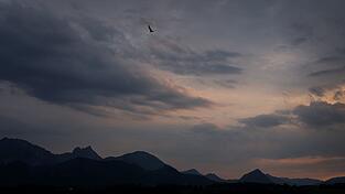 Der Alpenrand &uuml;ber dem Hopfensee. Diese Woche geht es k&uuml;hl weiter. (Archivbild)