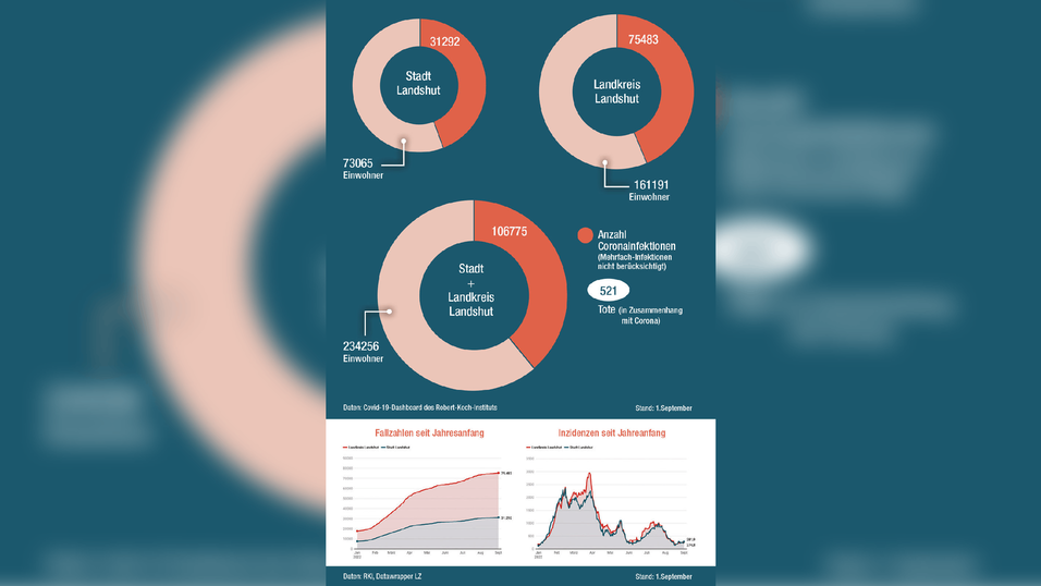 Seit Jahresbeginn haben sich die absoluten Corona-Fallzahlen in der Region mehr als vervierfacht - im Landkreis Landshut gab es seit Januar neunmal so viele Infektionen wie in den knapp zwei Jahren davor.