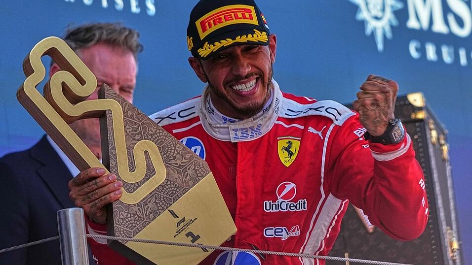 Die Erl&ouml;sung: Lewis Hamilton gewann in Barcelona erstmals f&uuml;r die Italiener. (Archivbild)