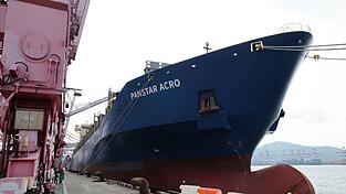 Das Containerschiff PanStar Acro befindet sich derzeit auf der Arktis-Route nach Europa. Das Containerschiff PanStar Acro befindet sich derzeit auf der Arktis-Route nach Europa.