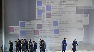 Politik mit Hilfe von Textbotschaften in Andreas Kriegenburgs Inszenierung von 'Simon Boccanegra'