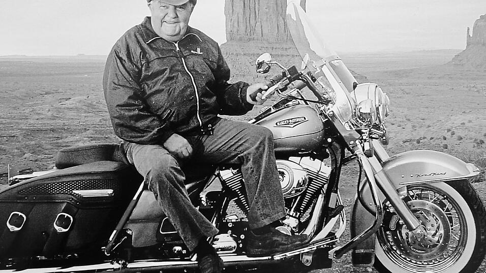 Die Leidenschaft von Franz Lang geh&ouml;rte zeitlebens den Motorr&auml;dern, hier auf der ber&uuml;hmten Route 66.