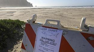 Strandsperrung in Morro Bay, Kalifornien.