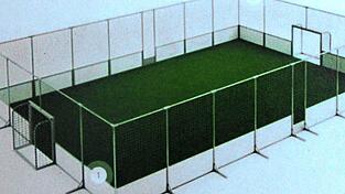 Beim TSV Wartenberg wird es einen Soccer-Court, wie das Beispiel zeigt, geben.