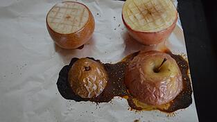 Die Äpfel nach dem ersten Backen.