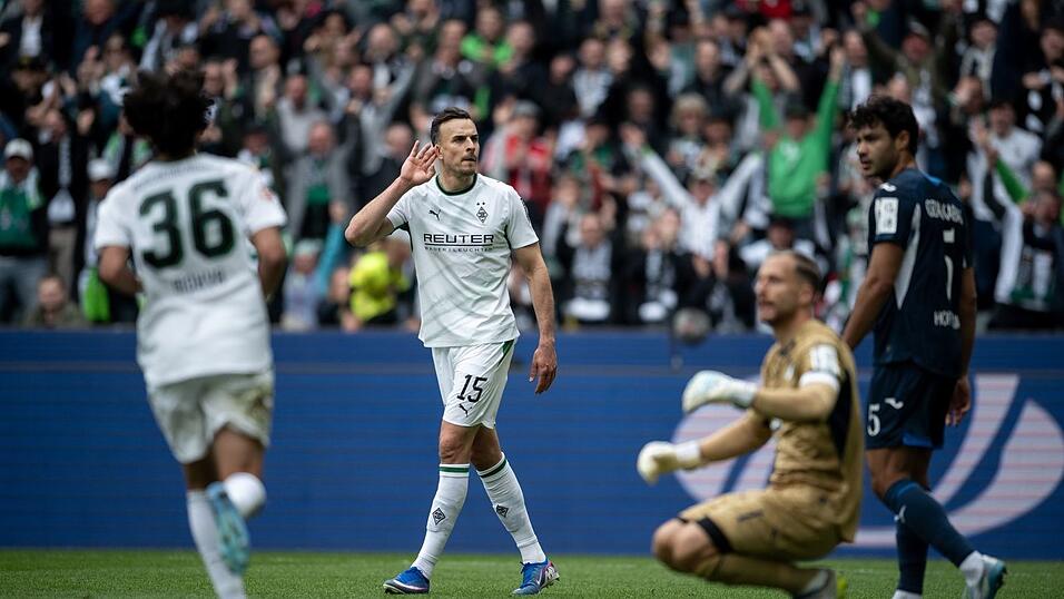 Hoffenheims Leihgabe Tabakovic jubelte f&uuml;r Gladbach.