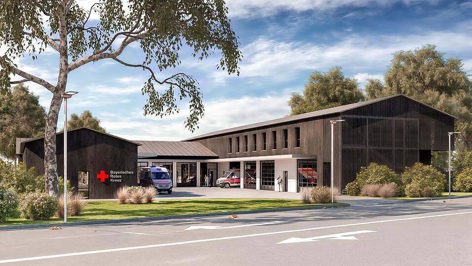 So soll das Blaulichtzentrum aussehen: ein modernes Geb&auml;ude in Form eines Dreiseithofes.