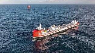 Das Transportschiff Carbon Destroyer 1 bringt das flüssige CO2 zur ausgedienten Ölplattform Nini West in der Nordsee vor Dänemark. (Handout) Das Transportschiff Carbon Destroyer 1 bringt das flüssige CO2 zur ausgedienten Ölplattform Nini West in der Nordsee vor Dänemark. (Handout)