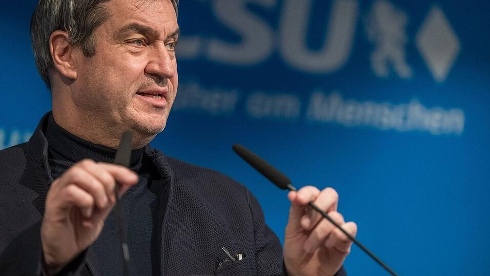 Der CSU-Vorstandsvorsitzende Markus Söder spricht bei einer Pressekonferenz in der Landesleitung seiner Partei. Der CSU-Vorstandsvorsitzende Markus Söder spricht bei einer Pressekonferenz in der Landesleitung seiner Partei.