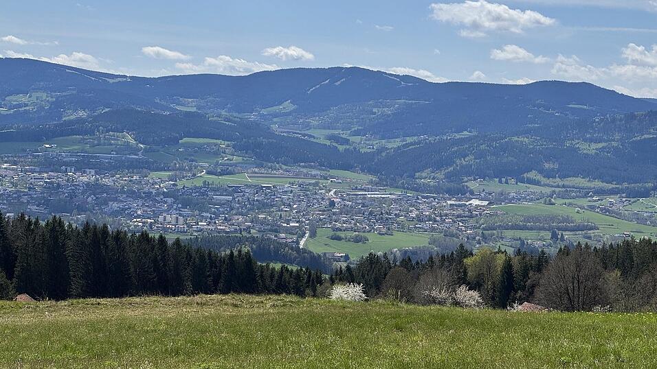 Einen herrlichen Blick hat man vom Pröller aus auf Viechtach.