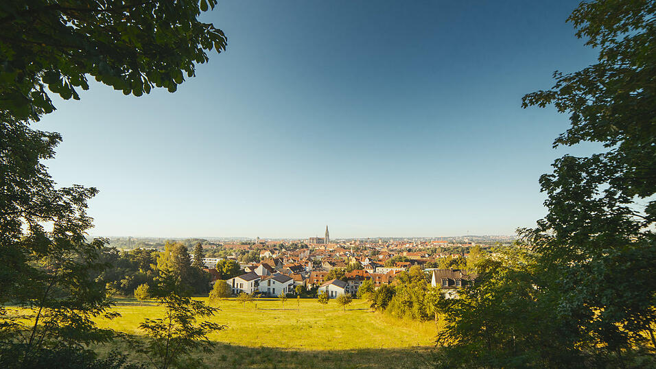 Blick auf Regensburg mit Grünflächen im Vordergrund. Eine OTH-Bachelorarbeit und der Regensburger Armutsbericht zeigen, dass Menschen in sozial benachteiligten Stadtquartieren häufig stärker von Hitze betroffen sind und schlechteren Zugang zu kühlenden Aufenthaltsorten haben. Blick auf Regensburg mit Grünflächen im Vordergrund. Eine OTH-Bachelorarbeit und der Regensburger Armutsbericht zeigen, dass Menschen in sozial benachteiligten Stadtquartieren häufig stärker von Hitze betroffen sind und schlechteren Zugang zu kühlenden Aufenthaltsorten haben.