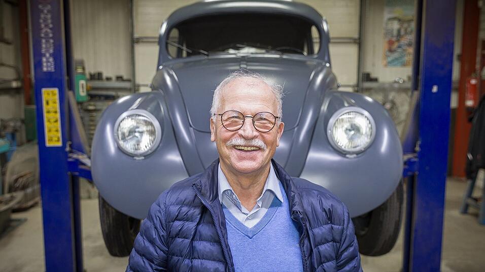 An dem Käfer hat Traugott Grundmann rund acht Jahre gebaut.