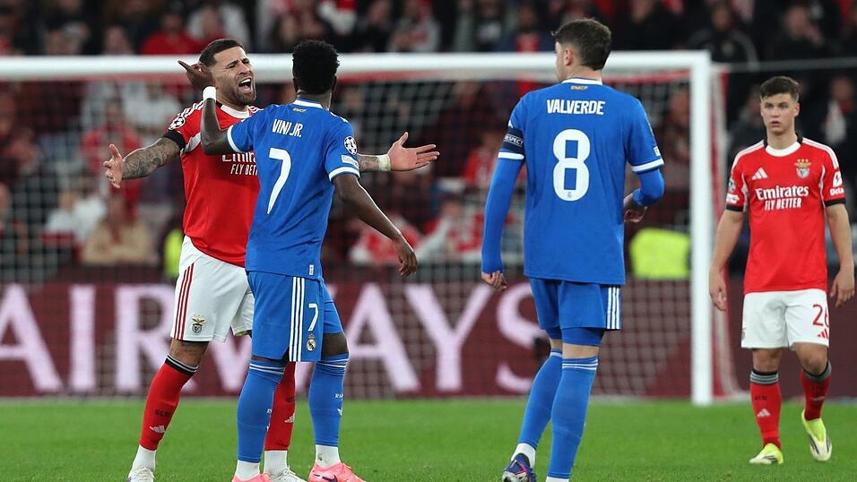 Vinicius Jr. (7) von Real Madrid erkl&auml;rte, rassistisch beleidigt worden zu sein.