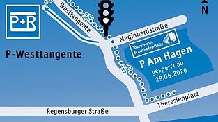 Die Grafik zeigt den Standort des Ersatzparkplatzes. Die Grafik zeigt den Standort des Ersatzparkplatzes.