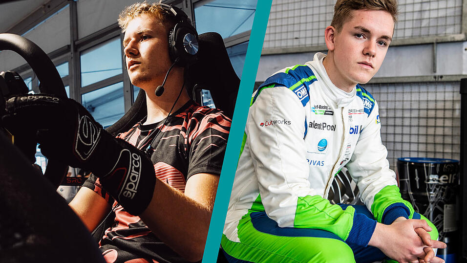 Wo Michael Tauscher (links) virtuell im Simulator antritt, fährt Alexander seine Rennen in einem über 500 PS starken Porsche.
