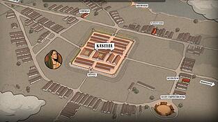 Ein Ausschnitt aus dem Spiel. Man kann viele Orte, wie das Kastell oder das alte Amphitheater, besuchen. Sp&auml;ter zieht man noch weiter.