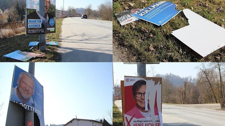Der Zerst&ouml;rungswut des Mannes fielen die Plakate mehrerer Listen zum Opfer.&nbsp;