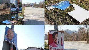 Der Zerst&ouml;rungswut des Mannes fielen die Plakate mehrerer Listen zum Opfer.&nbsp;