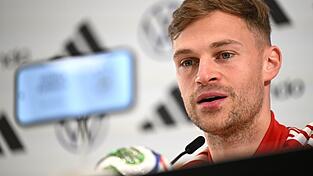 DFB-Kapit&auml;n Kimmich spricht bei der DFB-Pressekonferenz.