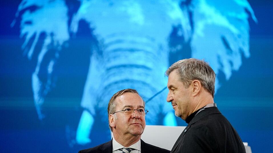 CSU-Chef Markus S&ouml;der und Verteidigungsminister Boris Pistorius (SPD) im Februar bei der M&uuml;nchner Sicherheitskonferenz. (Archivbild)