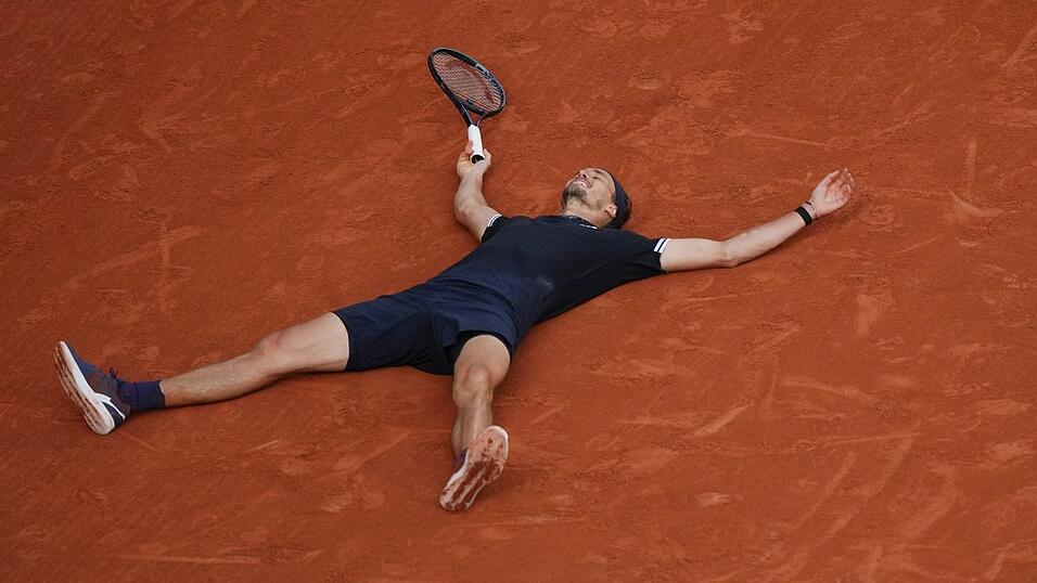 Der Moment des großen Triumphs von Alexander Zverev. Der Moment des großen Triumphs von Alexander Zverev.