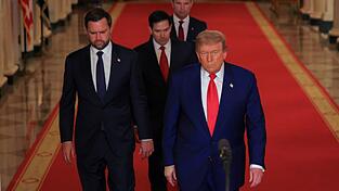 «Heute ist Tag 61» - Trump und sein Team treten nach den Angriffen auf den Iran vor die Kameras. (Archivbild)