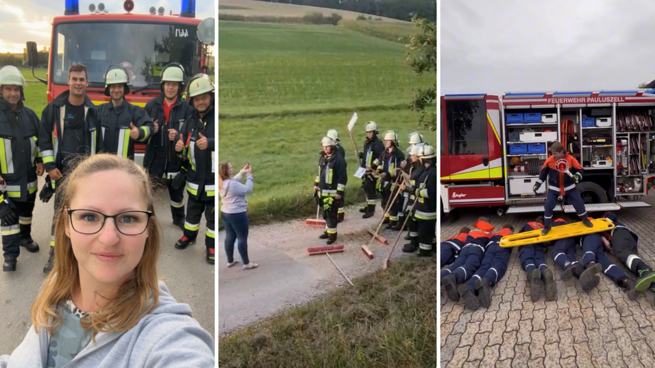 Sandra Ernst und ihr Social-Media-Team (links). So entstand das virale &bdquo;Schuh des Manitu&ldquo;-Video (Mitte). Der Surfbrett-Trend kam nach Pauluszell (rechts).