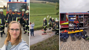 Sandra Ernst und ihr Social-Media-Team (links). So entstand das virale &bdquo;Schuh des Manitu&ldquo;-Video (Mitte). Der Surfbrett-Trend kam nach Pauluszell (rechts).