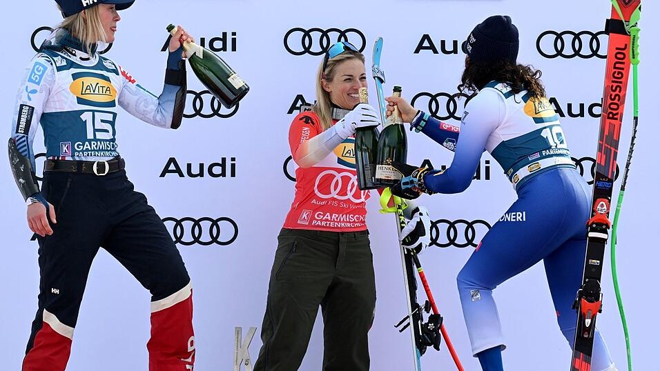 Lara Gut-Behrami (Mitte) und Federica Brignone (rechts) konnten in Garmisch gewinnen. Lara Gut-Behrami (Mitte) und Federica Brignone (rechts) konnten in Garmisch gewinnen.