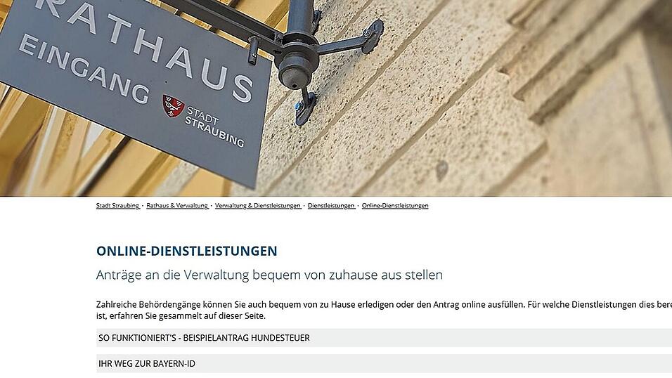 Die Seite auf www.straubing.de, die zu den Online-Angeboten der Stadt führt. Die Seite auf www.straubing.de, die zu den Online-Angeboten der Stadt führt.