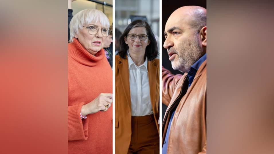 Claudia Roth (l.) und Omid Nouripour (r.) wollen Katrin Göring-Eckardt (M.) als Vizepräsidentin des Bundestags nachfolgen - aber Göring-Eckardt will im Amt bleiben. Claudia Roth (l.) und Omid Nouripour (r.) wollen Katrin Göring-Eckardt (M.) als Vizepräsidentin des Bundestags nachfolgen - aber Göring-Eckardt will im Amt bleiben.