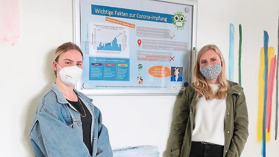 Vanessa Graupner (rechts) sensibilisiert als Gesundheitbotschafterin f&uuml;r das wichtige Thema Gesundheit, Stefanie M&uuml;hlbauer thematisiert in ihrer Seminararbeit die Hintergr&uuml;nde zur Gesundheitsregion plus.