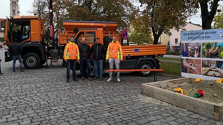 Der Bauhof-Trupp mit (v.r.) Bauhofleiter Christoph Grimm, Helmut Jakob, Günter Vogt und stellvertretendem Bauhofleiter Tobias Reichl.
