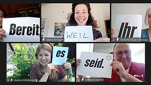 Stellten den Slogan zur Bundestagswahl vor: (v. l.) Matthias Schwinger, Maria Krieger, Stefanie Auer, Marlene Schönberger und Erhard Grundl Stellten den Slogan zur Bundestagswahl vor: (v. l.) Matthias Schwinger, Maria Krieger, Stefanie Auer, Marlene Schönberger und Erhard Grundl