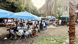 Schon in den frühen Abendstunden setzten sich die Besucher in großen Liegestuhlkreisen oder an den Bierbänken zusammen - für die letzte Sommerparty im Sandora-Garten wurden noch mal alle Freunde mitgenommen.