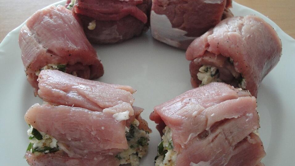 So sehen die gewickelten Röllchen aus.