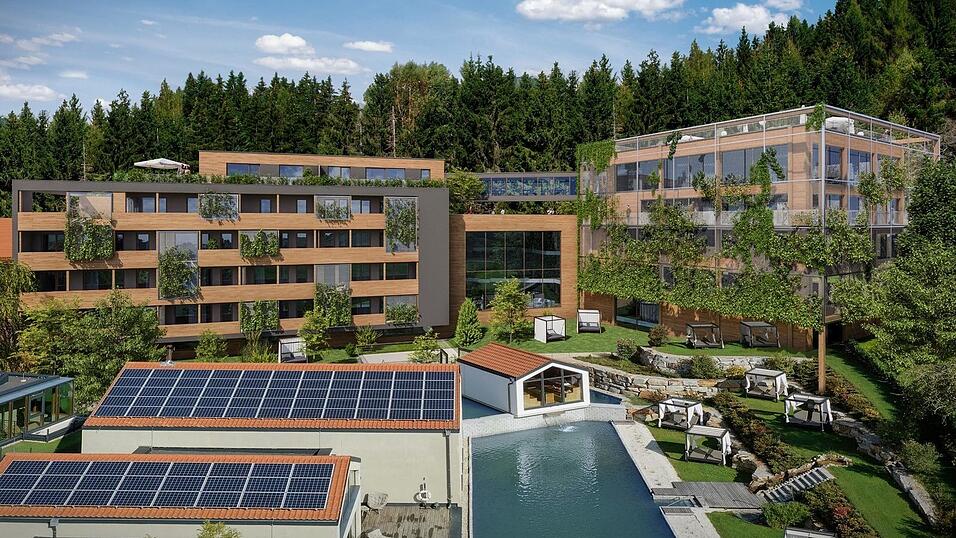 Millioneninvestition im Ulrichshof: Die Visualisierung zeigt das neue Bergschloss mit 32 Suiten (links) und die Spiel-KISTE (rechts) mit dem Sky-Restaurant. Millioneninvestition im Ulrichshof: Die Visualisierung zeigt das neue Bergschloss mit 32 Suiten (links) und die Spiel-KISTE (rechts) mit dem Sky-Restaurant.