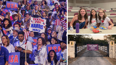 Magdalena Jobst (rechts) mit Mitschülerinnen in ihrer Highschool. Sie erleben die Wahl in den USA live mit.