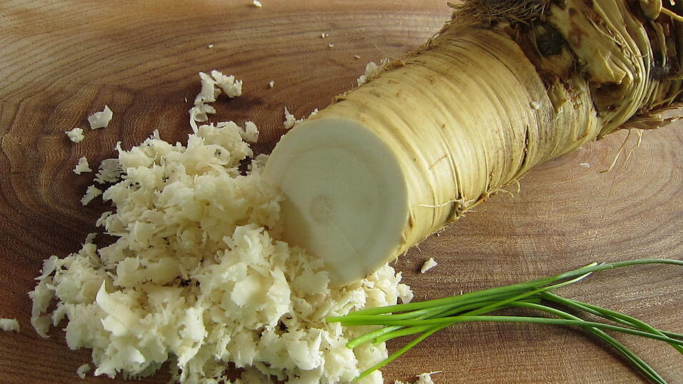 Frisch geriebener Meerrettich - genau das Richtige im Winter. Frisch geriebener Meerrettich - genau das Richtige im Winter.