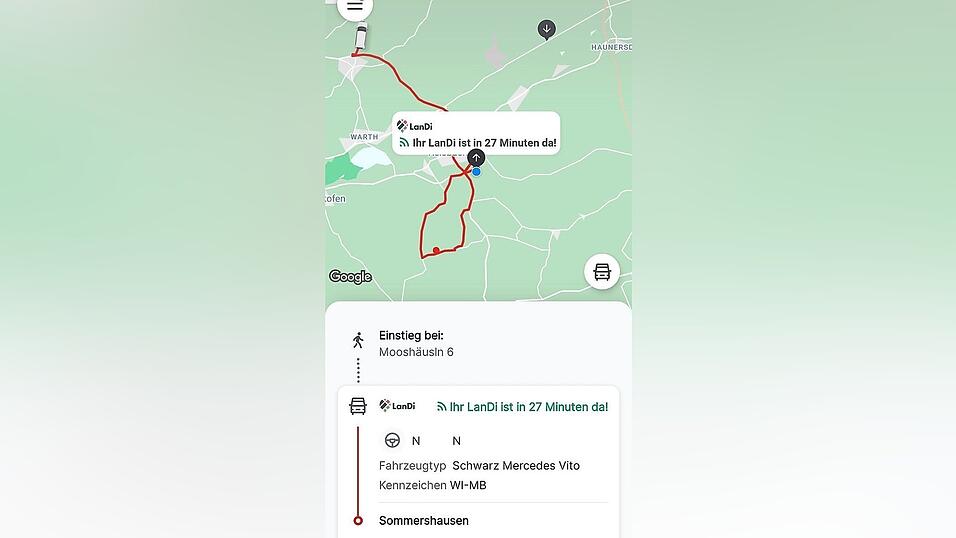 30 Minuten vor Abholung kommt die Information auf das Handy mit s&auml;mtlichen Zu- und Ausstiegen in dieser Zeit.