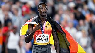 F&uuml;r Owen Ansah soll es nicht bei der Bronzemedaille &uuml;ber 100 Meter bleiben.