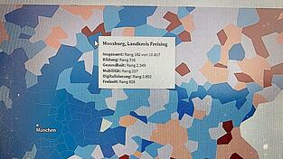 Unter den 10.817 Gemeinden in Deutschland belegt die Stadt Moosburg in der Hauptkategorie „Daseinsvorsorge insgesamt“ Platz 182. Unter den 10.817 Gemeinden in Deutschland belegt die Stadt Moosburg in der Hauptkategorie „Daseinsvorsorge insgesamt“ Platz 182.