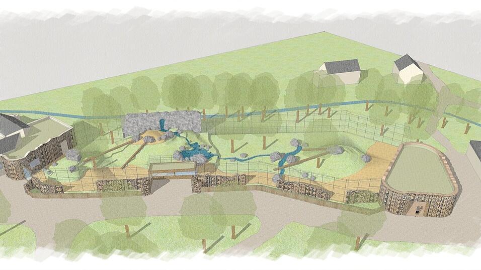 Das künftige Löwengehege in einer visualisierten Planung. Das künftige Löwengehege in einer visualisierten Planung.