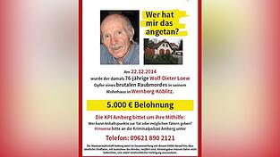 Mit diesem Fahndungsplakat suchte die Polizei in und um Wernberg nach Hinweisen. Mit diesem Fahndungsplakat suchte die Polizei in und um Wernberg nach Hinweisen.