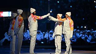 Das olympische Feuer ist entz&uuml;ndet.