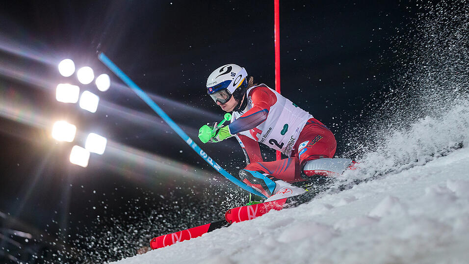 Henrik Kristoffersen während des Rennens. Henrik Kristoffersen während des Rennens.