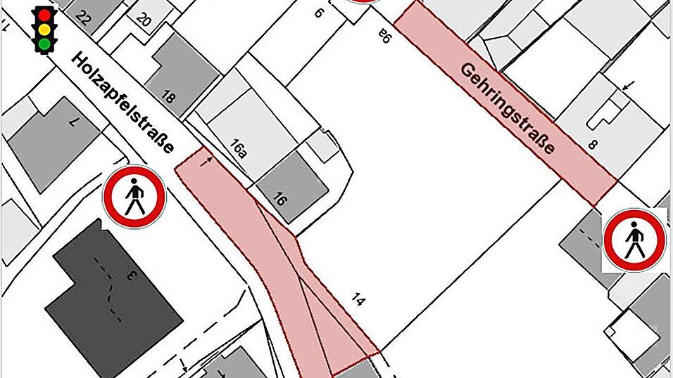 Holzapfelstra&szlig;e und Gehringstra&szlig;e sind f&uuml;r Fu&szlig;g&auml;nger k&uuml;nftig gesperrt.&nbsp;
